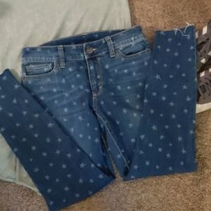 Time & Tru Star Distressed Spangled,  Jeans . Sz 6